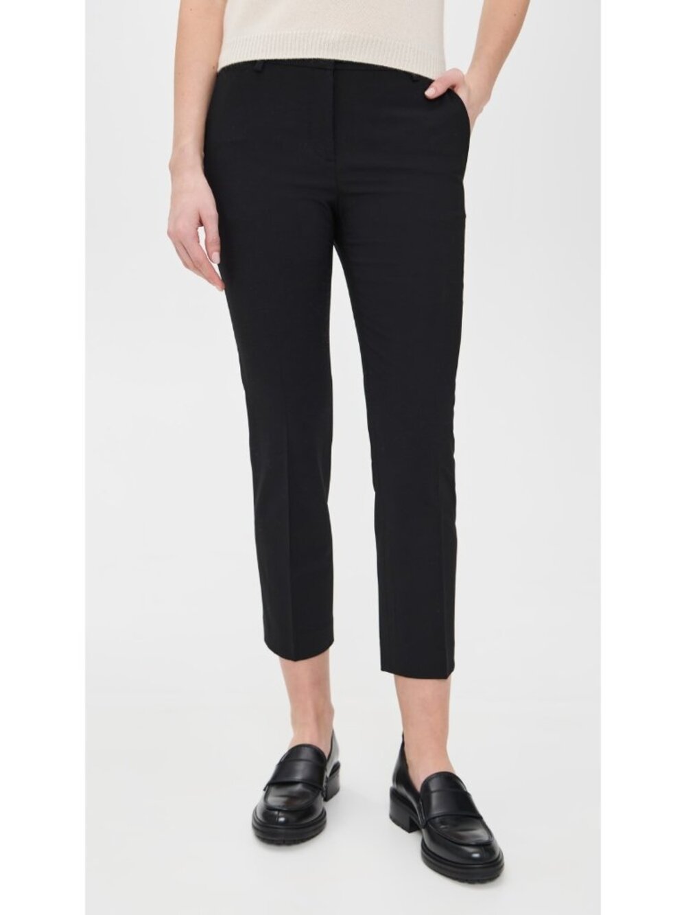 NWT Theory Treeca in Black Sevona Stretch Wool Slim Ankle Pants 6